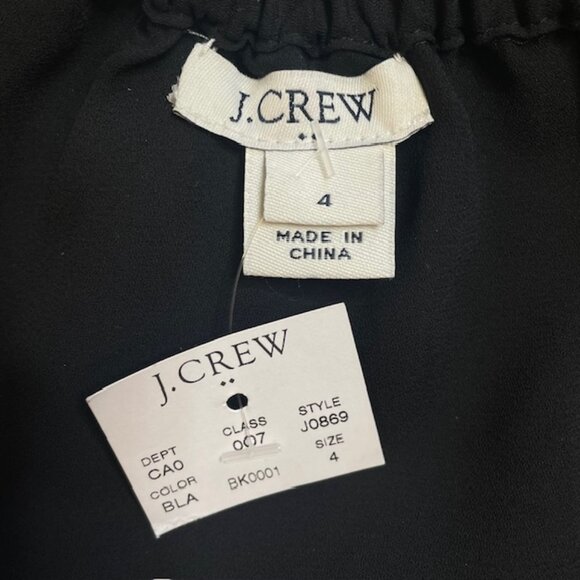 J. CREW FACTORY Black Off-Shoulder Tassel Tie Top, Size 4 - NWT - Picture 4 of 6